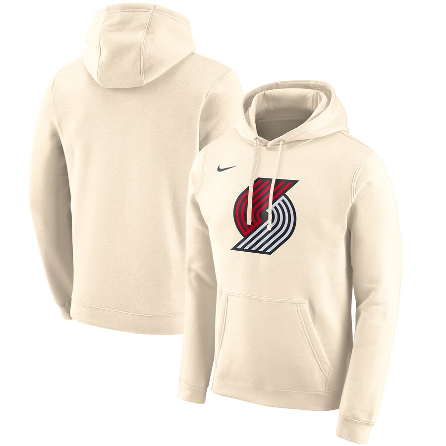 NBA Portland Trail Blazers Nike 201920 City Edition Club Pullover Hoodie Cream->portland trail blazers->NBA Jersey